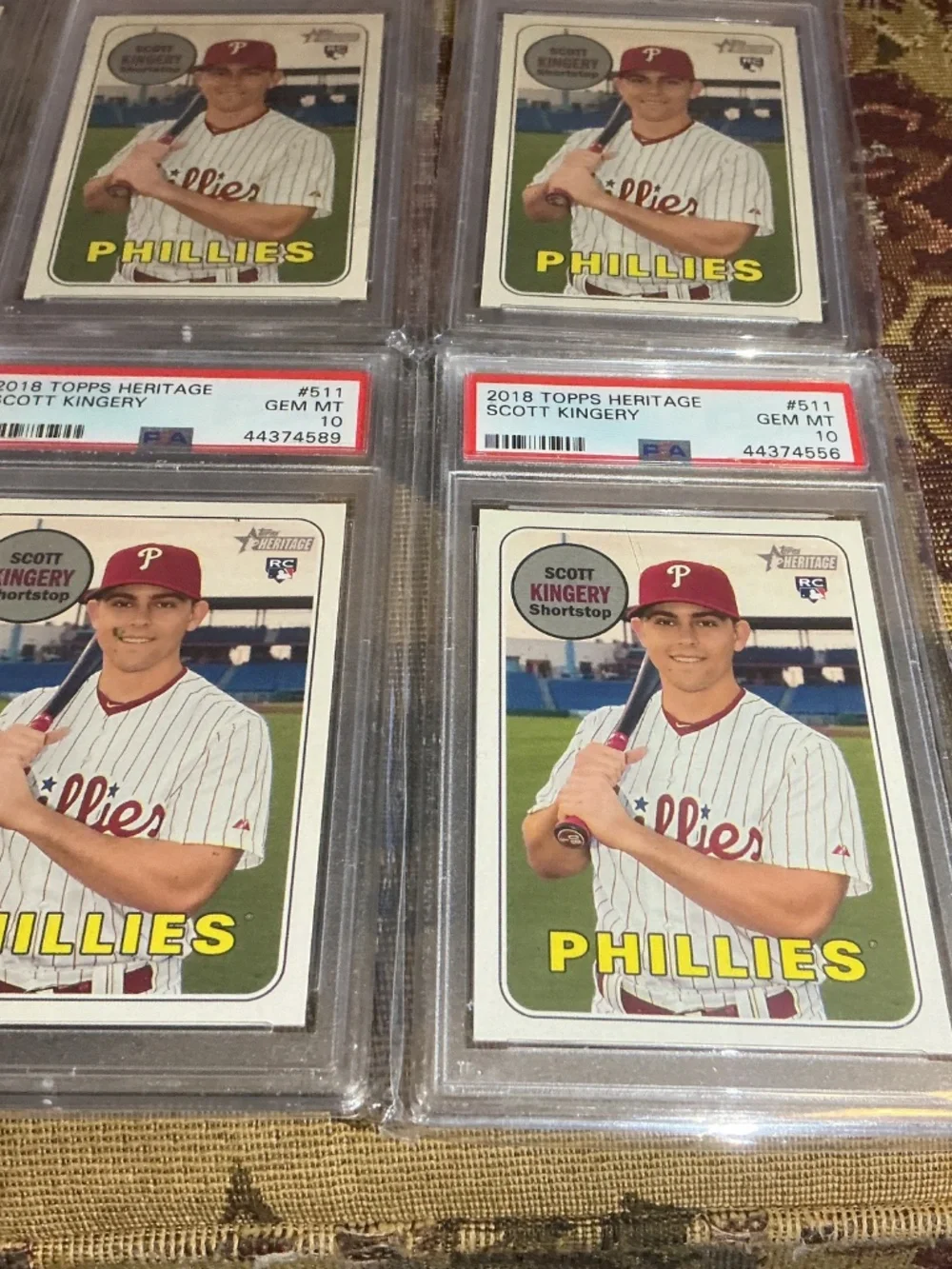 1 Scott Kingery 2018 Topps Heritage #511 rookie card Graded PSA 10